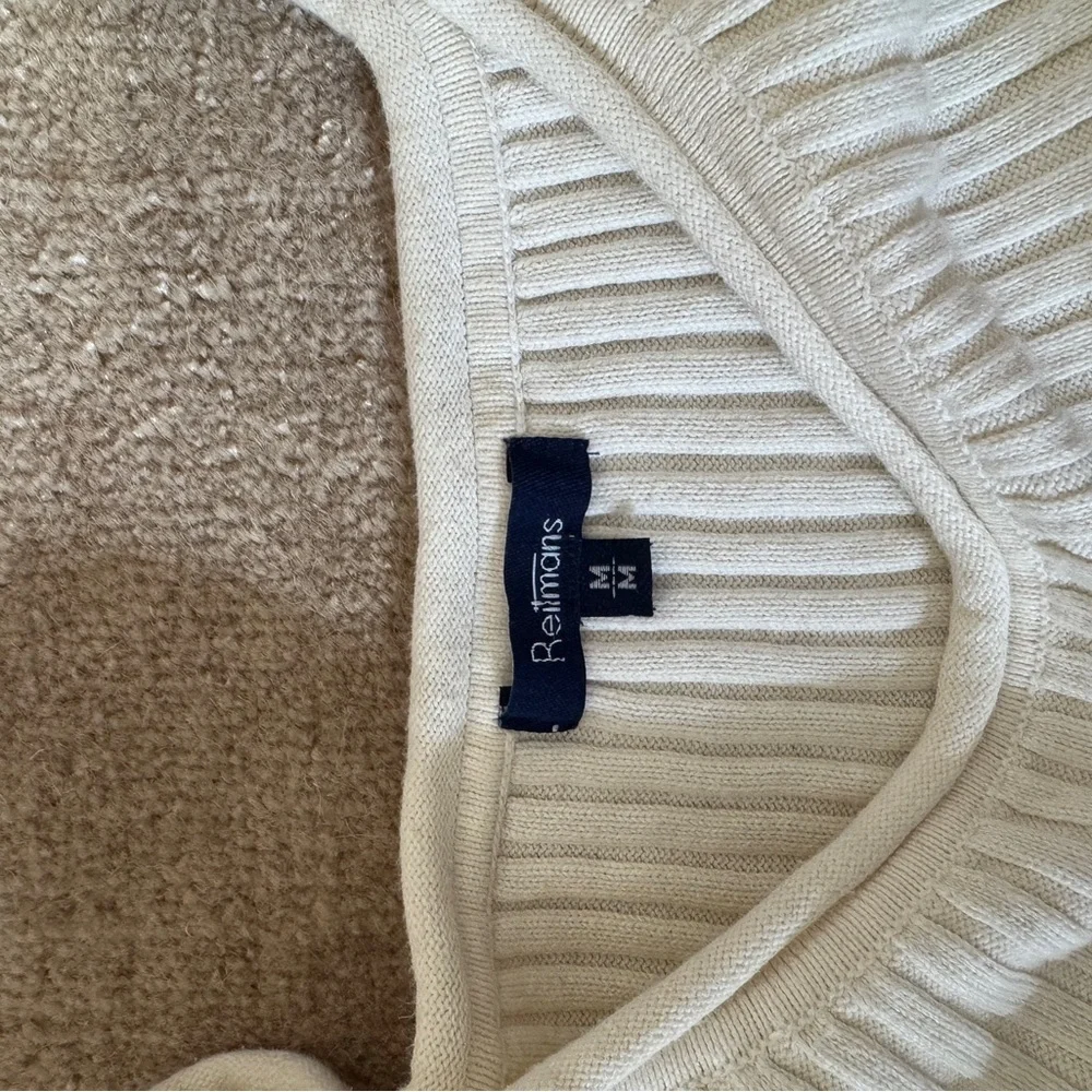 Ivory Ribbed Short Sleeve Top - Picture 3 of 4